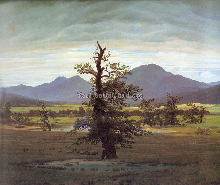 Landscape with Solitary Tree - 卡斯帕尔·大卫·弗里德里希